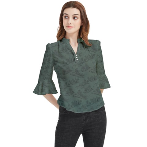 Hide And Seek Champ Loose Horn Sleeve Chiffon Blouse by GeekLover