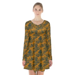 Beware The Slenderman Long Sleeve Velvet V-neck Dress