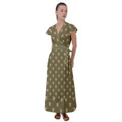 Camping Is Fun! Flutter Sleeve Maxi Dress by GeekLover