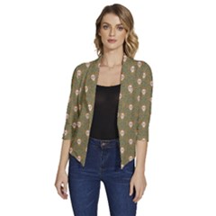 Camping Is Fun! Women s Draped Front 3/4 Sleeve Shawl Collar Jacket by GeekLover