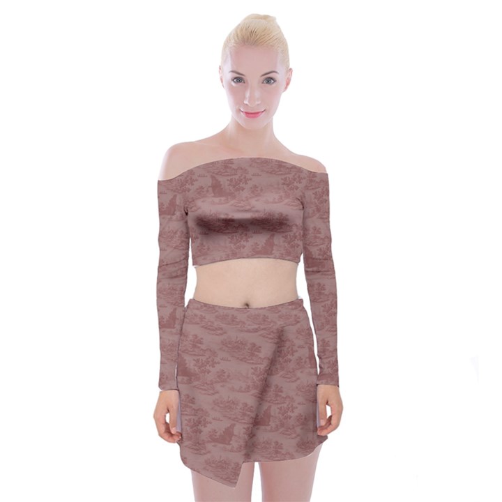 Kaiju Off Shoulder Top with Mini Skirt Set