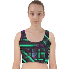 Beamed Velvet Racer Back Crop Top by MRNStudios