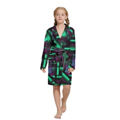 Beamed Kids  Long Sleeve Velvet Lounge Robe