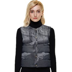 Timeless Shores, Las Grutas Beach, Rio Negro, Argentina Women s Button Up Puffer Vest