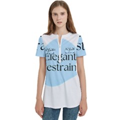 Elegant Restraint 20240825 172511 0000 Women s Zip Front V-Neck Short Sleeve Casual Top Pocket Shirt