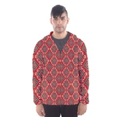 Illustrations Ajrak Abstract Design Pattern Men s Hooded Windbreaker