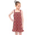 Illustrations Ajrak Abstract Design Pattern Kids  Overall Dress View1