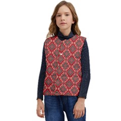 Illustrations Ajrak Abstract Design Pattern Kid s Button Up Puffer Vest	