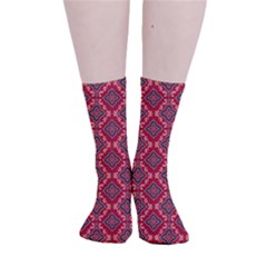 Illustrations Ajrak Abstract Design Pattern Smooth Crew Length Tube Socks by Apenda