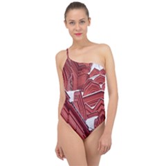 Monument State History Museum Building Classic One Shoulder Swimsuit by Apenda