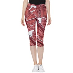 Monument State History Museum Building Inside Out Lightweight Velour Capri Leggings  by Apenda