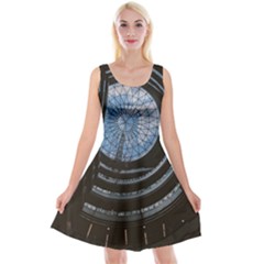 Building Ceiling Structure Dome Reversible Velvet Sleeveless Dress by Apenda