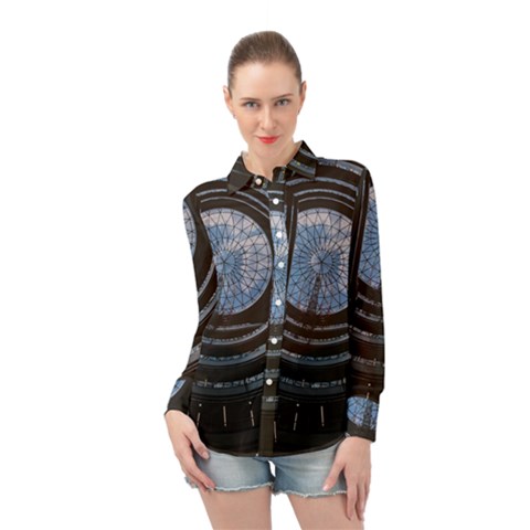 Building Ceiling Structure Dome Long Sleeve Chiffon Shirt by Apenda