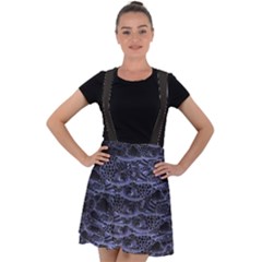 Aliens Entrails ¨c Dark Blue Print Pattern Design Velvet Suspender Skater Skirt by dflcprintsclothing