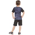 Aliens Entrails – Dark Blue Print Pattern Design Kids  T-Shirt and Shorts Set View2