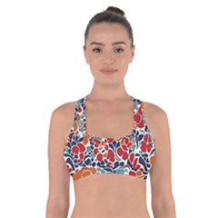 Colorfuleclecticfloralpattern Cross Back Sports Bra