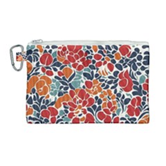 Colorfuleclecticfloralpattern Canvas Cosmetic Bag (large)