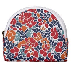 Colorfuleclecticfloralpattern Horseshoe Style Canvas Pouch