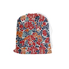 Colorfuleclecticfloralpattern Drawstring Pouch (large)