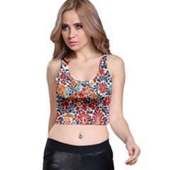 Colorfuleclecticfloralpattern Racer Back Crop Top