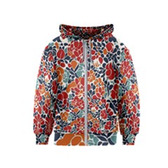 Colorfuleclecticfloralpattern Kids  Zipper Hoodie