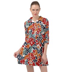 Colorfuleclecticfloralpattern Mini Skater Shirt Dress