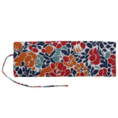 Colorfuleclecticfloralpattern Roll Up Canvas Pencil Holder (m)