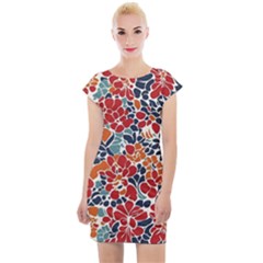 Colorfuleclecticfloralpattern Cap Sleeve Bodycon Dress