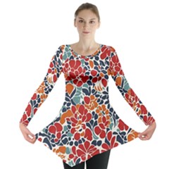 Colorfuleclecticfloralpattern Long Sleeve Tunic  by BellaVistaTshirt02