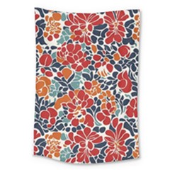 Colorfuleclecticfloralpattern Large Tapestry