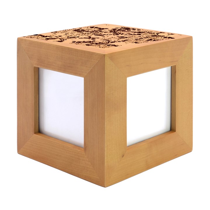 Colorfuleclecticfloralpattern Wood Photo Frame Cube