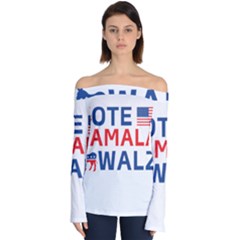 Vote Kamala Walz Off Shoulder Long Sleeve Top by Safari