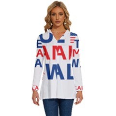 Vote Kamala Walz Long Sleeve Drawstring Hooded Top by Safari