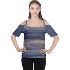 Twilight Serenade Print Cutout Shoulder T-shirt