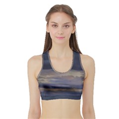 Twilight Serenade Print Sports Bra With Border by dflcprintsclothing