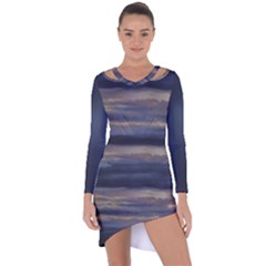 Twilight Serenade Print Asymmetric Cut-out Shift Dress