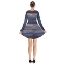 Twilight Serenade Print Long Sleeve Velvet V-neck Dress View2