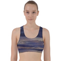 Twilight Serenade Print Back Weave Sports Bra by dflcprintsclothing