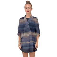 Twilight Serenade Print Half Sleeve Chiffon Kimono