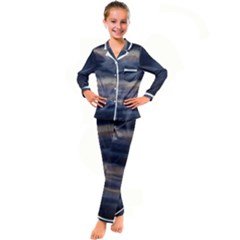 Twilight Serenade Print Kids  Satin Long Sleeve Pajamas Set by dflcprintsclothing