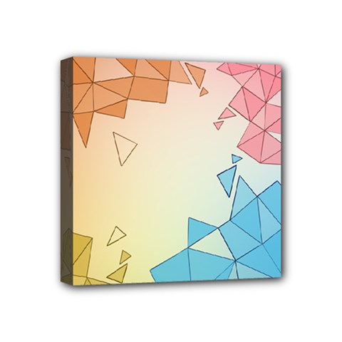 Background Pastel Geometric Lines Mini Canvas 4  X 4  (stretched) by anzea