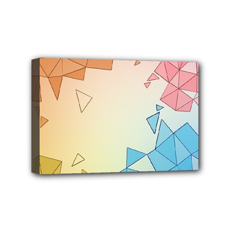 Background Pastel Geometric Lines Mini Canvas 6  X 4  (stretched) by anzea