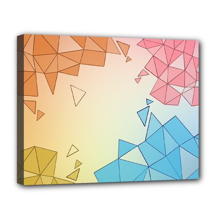 Background Pastel Geometric Lines Canvas 14  x 11  (Stretched)