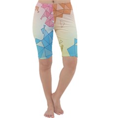 Background Pastel Geometric Lines Cropped Leggings  by anzea