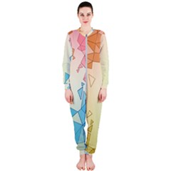 Background Pastel Geometric Lines Onepiece Jumpsuit (ladies)