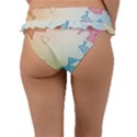 Background Pastel Geometric Lines Frill Bikini Bottoms View2