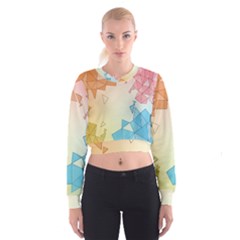 Background Pastel Geometric Lines Cropped Sweatshirt