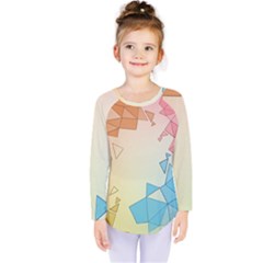 Background Pastel Geometric Lines Kids  Long Sleeve T-shirt