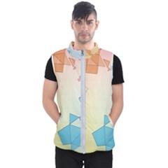 Background Pastel Geometric Lines Men s Puffer Vest