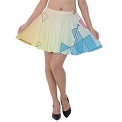 Background Pastel Geometric Lines Velvet Skater Skirt